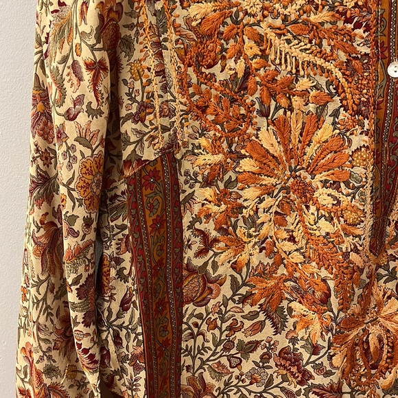 Floral Indian Style Hand Embroidered Tunic/Dress - Size Small - Picture 6 of 8